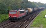155 115 zog am 01.09.11 einen kurzen Kesselwagenzug durch Schkopau Richtung Halle(S).