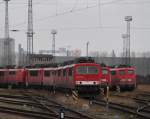 155 018-5 abgestllt in Rostock-Toitenwinkel.08.01.2012