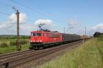155 132 mit einem gemischten Gterzug am 17.05.2012 bei Buttenheim.