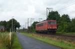 155 175-3 fuhr am 13.07.2012 als Lokzug von Emden nach Drpen, hier in Leer.