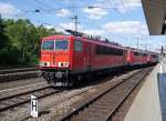 Nachschuss auf den Lokzug mit 155 127, 155 211, 155 202, 151 041 und 155 111 am 11.08.12 im Mannheimer Hbf.