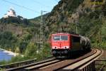 155 125-8 mit einem gemischten Gterzug zwischen Braubach und Osterspai an der rechten Rheinstrecke (23.08.2012)