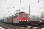 155 006-0 auf dem sdlichen Berliner Auenring bei Saarmund an 14.02.2013.
