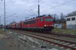 Abendzug! Also am Abend des 8.3.2013 fhrt die 155 077-1 mit einem Mischer gen Aachen West.