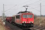 155 112-6 DB Schenker Rail bei Staffelstein am 26.03.2013.
