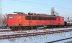 Die 155 095-3 wartet am 24.01.2014 in Oranienburg auf Weiterfahrt.