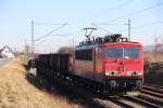 155 039-1 DB Schenker bei Staffelstein am 24.02.2014.