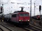DB Schenker Rail 155 065-6 mit Kesselwagen Zug in Mainz Bischofsheim Rbf am 20.02.14