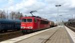 155 008-6 durchfährt am 15.03.2014 mit einem Kesselwagenzug Gladbeck West