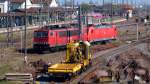 Ein SKL, die 155 115-9 und die 185 345-6 am 29.03.2014 in Nordhausen