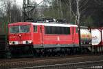 155 204-1 zog einen intermodal am 28.03.14 durch hh-harburg