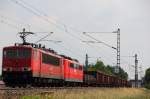 155 104-3 + 151 101-3 DB Schenker bei Lichtenfels am 11.06.2014.