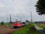 Am 7.8.14 fuhr 155 016 mit einem Mischer durch Wunstorf.