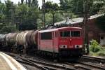 155 085-4 zog einen tankzug durch hh-harburg,datum 15.08.14
