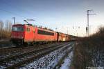 Am 29.12.06 leistet 155 140 dem Kohlezug fr das HKW Chemnitz-Nord Nachschub, aufgenommen unweit des ehemaligen RAW  Wilhelm Pieck .