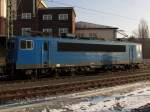 Press in blau (BR 155 045) steht aufgebügelt in Plauen/oberer Bahnhof bereit.