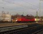 Lz Leistung bei Durchfahrt in Plauen am 17.03.2015 mit der 155 229-8.