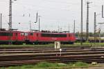 Lokportrait von 155 087-0 am 13.09.2014, als sie zusammen mit zwei Schwestern im Bahnbetriebswerk Offenburg bei der Wochenendruhe stand.