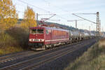 250 004-9 mit einem Kesselzug bei Kerzell am 05.11.2025.