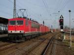 Am 27.02.2016 kam die 155 119 (MEG 706) mit einem Containerzug aus Richtung Magdeburg nach Stendal und fuhr weiter nach Wittenberge.