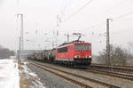 DB Cargo 155 229 am allseits bekannten Fotopunkt in Saarmund.