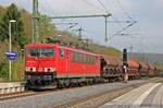 155 151-4 bei der Durchfahrt in Baunatal Guntershausen von Kassel kommend in Richtung Treysa. 03.05.2017