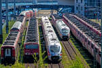 Wenig Bewegung in der letzten Zeit an den abgestellten Loks und Wagen im Hafen von Sassnitz Mukran.