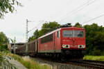 06. Juli 2010, Lok 155 141 fotografierte ich vor einem Güterzug in Richtung Saalfeld bei Johannisthal.