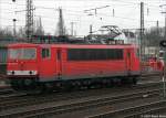 Einfahrt zur Wochenendruhe in die Abstellgruppe in Wanne-Eickel Hbf., 155 099-5 ohne DB- und Railionlogo. 29.12.2007
