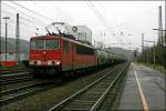 155 206 durchfhrt mit dem 60783, von Millingen nach Luha BASF, den Bahnhof Plettenberg.