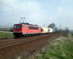 155 204 bespannt einen Gemischtwarenladen, hier nhe der ehemaligen Blockstelle Gonna bei Sangerhausen Richtung Nordhausen, 12.04.2008