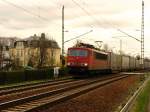 155 227-2 ist mit dem Continentalzug Richtung Coswig(bei Dresden) unterwegs.22.03.08.