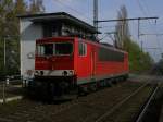 BR 155 009-4 Solofahrt von Wanne Eickel nach Bochum Langendreer am Stellwerk Bochum Nokia.(18.04.2008)