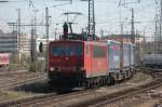 Der Stomcontainer 155 011 am 20.04.08 bei der Durchfahrt in Mnchen Ost