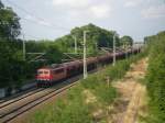 Schon wieder ne 155,diesmel 155 195-0 mit einem schnen Tds-Ganzzug.Eine halbe Stunde zuvor kam 155 105 mit dem gleichen Zug vorbei.Beide waren am 16.6.08 kurz vor Lutherstadt Wittenberg in Richtung Leipzig unterwegs.