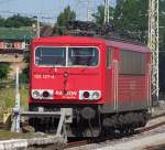 155 127-4 steht abgebgelt am 01.07.2008 im Frankfurter(Oder) Bahnhof.