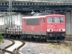 BR 155 146 durchfhrt Mannheim Hbf mit einem Gterzug in Richtung Sden. (16.07.2008)