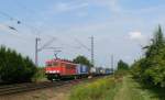 155 233 mit KLV-Zug auf der KBS 702 bei Denzlingen kurz vor Freiburg. In einer Stunde wird sie Basel erreicht haben.