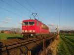 155 241-3 Tfzf > ALSK um dort den IKE 50262 ALSK - EDHA abzuholen hier kurz vor der Durchfahrt in Reinfeld (Holst.) am 28.12.08. 