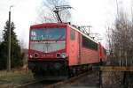 Die Orientrote 155 214 in Hoyerswerda am 24.01.09