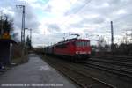 155 060-7 fhrt am 11. Mrz 2009 mit GZ durch Duisburg Enterfang