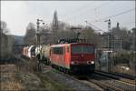 Der Betriebsdienst sieht man der 155 125 deutlich an als sie am 07.03.2009 mit dem FIR 51246(?) den Harkortsee berquert und in wenigen Minuten Hagen-Vorhalle erreicht.