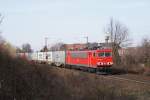 155 123-3 mit Containerzug in Limmer am 21.03.2009