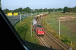 Auf dem Weg nach Berlin konnte ich kurz vor Wittenberg 155 023 fotografieren. Fotografiert am 11.07.09.