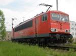 155 150-6 wartet am 09.05.09 am Ausfahrtsignal im Hbf Zwickau/Sachsen.