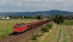 155 031-8 mit Ganzzug, fhrt in Grosachsen-Heddesheim Richtung Mannheim friedrichsfeld. 02.09.2009