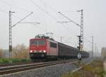 155 031-1 mit Schiebewandwagen am 27. Oktober 2009 am Vsig Forchheim.