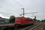 Am 5.8.2008 stand BR 155 101-9 mit einem Gterzug im  Rheydter Hauptbahnhof und musste auf freie Fahrt nach Mnchengladbach Hbf warten, da einige Personenzge Vorrang hatten.