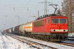 Die 155 007-8 in Ratingen-Lintorf am 26.01.2010