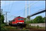 155 249-6 mit -45504- nach Mukran, neben der neuen Sundquerung in Stralsund.